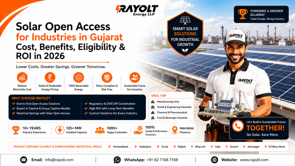 Solar Open Access for Industries in Gujarat Cost, Benefits, Eligibility & ROI in 2026